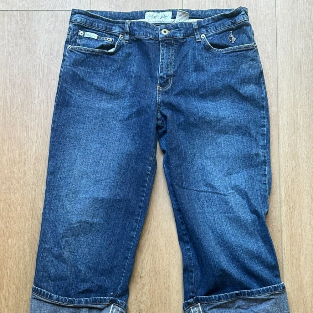 Vintage Y2K Baby Phat Dark Blue Cropped Jeans